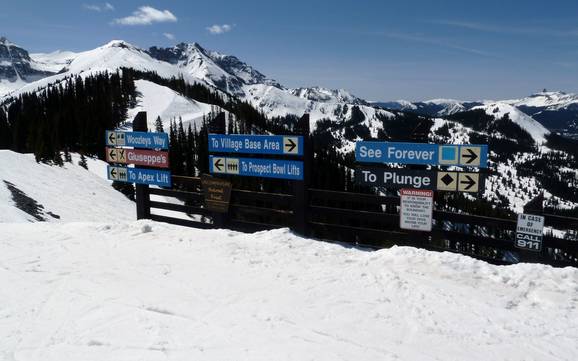 San Juan Mountains: Orientamento nei comprensori sciistici – Orientamento Telluride