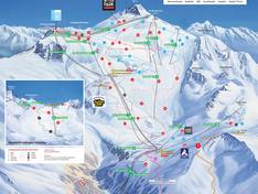 Mappa delle piste Hintertuxer Gletscher (Ghiacciaio dell'Hintertux)
