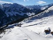 Discesa Geols alla stazione a valle della Panoramabahn Geols