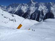 Innevamento con cannoni sulla Lauchernalp