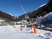 Lancia da neve alla stazione a valle