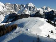 Vista sulle piste davanti al Tennengebirge