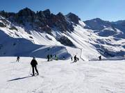 Partenza della facile discesa olimpica femminile