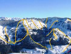 Mappa delle piste Cascade Powder Guides