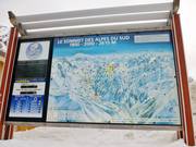 Mappa delle piste presso la stazione a valle della cabinovia Mercantour