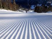 Pista appena preparata nell’area sciistica Loser