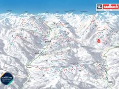Mappa delle piste Saalbach Hinterglemm Leogang Fieberbrunn (Skicircus)