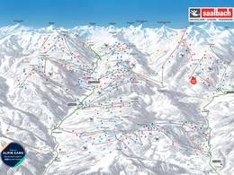 Mappa delle piste Saalbach Hinterglemm Leogang Fieberbrunn (Skicircus)