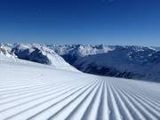 Pista appena preparata al Corvatsch