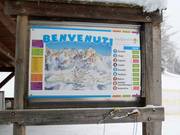 Mappa delle piste alla stazione a valle