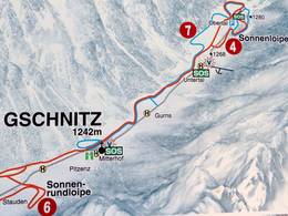 Mappa delle piste Alfaierlift - Gschnitz