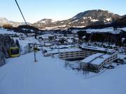 Vista sugli alloggi a Fieberbrunn presso la stazione a valle