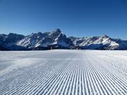 Inizio della giornata di sci sul Monte Elmo