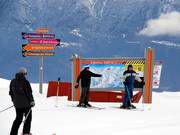 I nomi dei cartelli corrispondono alle denominazioni sulla mappa delle piste