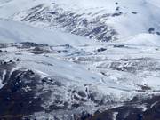 Vista da Cardrona sulle piste da fondo della Snowfarm NZ