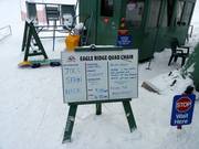 Tabellone informativo all’ingresso dell’impianto di risalita