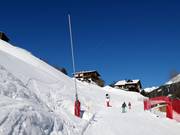 Innevamento della discesa a valle verso Gaschurn