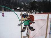 La mascotte Berny all'entrata del Kinderland (area per bambini)