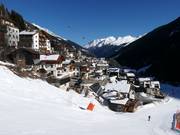 Il paese di Kappl sulla pista di rientro a valle