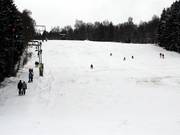 La parte superiore della pista da sci