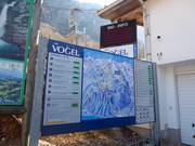 Mappa delle piste con informazioni operative aggiornate presso la stazione a valle