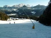 Innevamento della discesa a valle