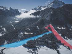 Mappa delle piste Rienza - Dobbiaco (Toblach)