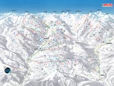 Mappa delle piste Saalbach Hinterglemm Leogang Fieberbrunn (Skicircus)