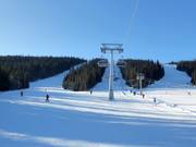 Vista sulle piste difficili nell’area sciistica di Lindvallen