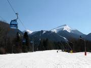 Vista dalla stazione a valle fino alle piste sul Todorka (2.746 m)