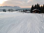 Pista con vista sulla stazione a valle