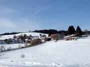 Vista su Eschach verso gli impianti di risalita Schwärzenlifte