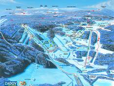Mappa delle piste Zadov - Churáňov/U Horejšů