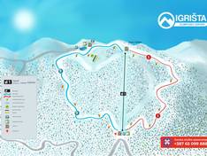 Mappa delle piste Igrišta - Vlasenica