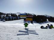 Segnaletica nell’area sciistica presso la stazione a monte