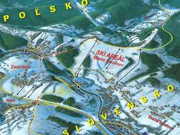 Mappa delle piste Serafínov (Skalité)