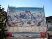 Mappa delle piste alla stazione a valle a Selva di Val Gardena