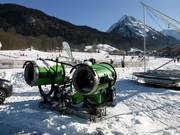 Innevamento della zona a valle: Kinderland e Ahornlift