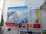 Mappa delle piste con informazioni operative aggiornate presso la stazione a valle