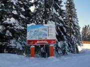 Tabellone informativo nell’area sciistica