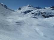 Piste dal ghiacciaio Grande Motte a Tignes