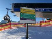 Segnaletica delle piste nella regione sciistica Dachstein West