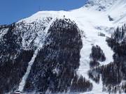 Vista sulla pista difficile Galen al Plattjen