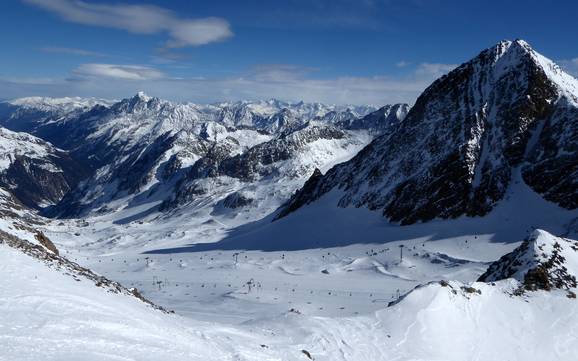 Maggior dislivello nell' area di validità del Freizeitticket Tirol – comprensorio sciistico Stubaier Gletscher (Ghiacciaio dello Stubai)