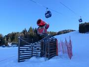 Innevamento della discesa a valle