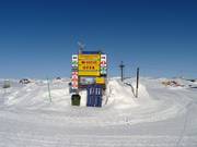 Tabellone informativo in vetta