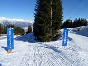 Partenza della pista da slittino sulla Mutterer Alm