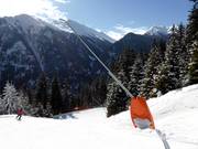 Innevamento della discesa a valle