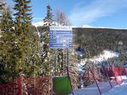 Segnaletica delle piste nel comprensorio sciistico