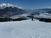 La parte superiore dell’itinerario sciistico verso valle